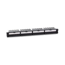 PL-24-KJ-RJ45-Cat.6-180T (11831c): Патч-панель 19" (1U), 24 порта RJ-45, категория 6, с задним кабельным организатором
