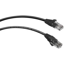 PC-UTP-RJ45-Cat.5e-1m-BK (7676c), чёрный. Патч-корд медный. CABEUS