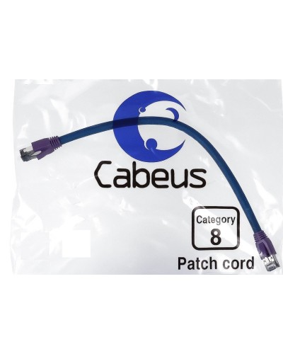 PC-SSTP-RJ45-Cat.8-0.3m-LSZH (9699c), серый. Патч-корд медный. CABEUS в Москве