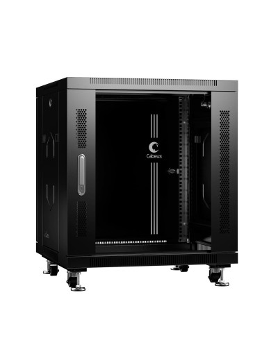 SH-05C-12U60/60-BK (8554c). Шкаф телекоммуникационный 19 напольный 12U. CABEUS в Москве