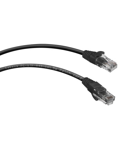 PC-UTP-RJ45-Cat.5e-0.15m-BK (8990c), чёрный. Патч-корд медный. CABEUS в Москве