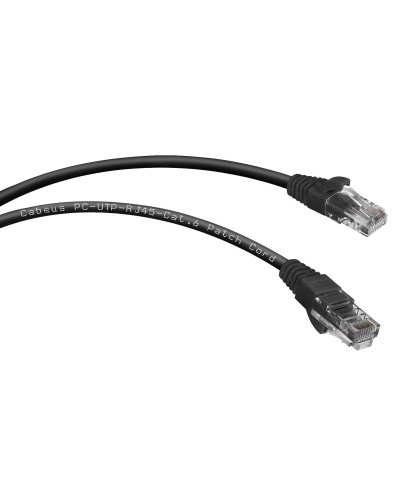 PC-UTP-RJ45-Cat.6-3m-BK (8666c), чёрный. Патч-корд медный. CABEUS в Москве