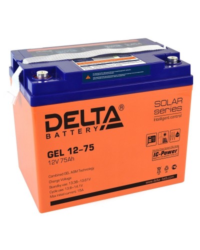 Delta GEL 12-75. Аккумулятор герметичный свинцово-кислотный. Delta в Москве