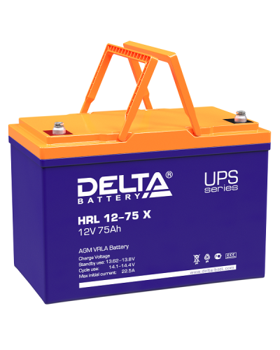 Delta HRL 12-75 X. Аккумулятор герметичный свинцово-кислотный. Delta в Москве