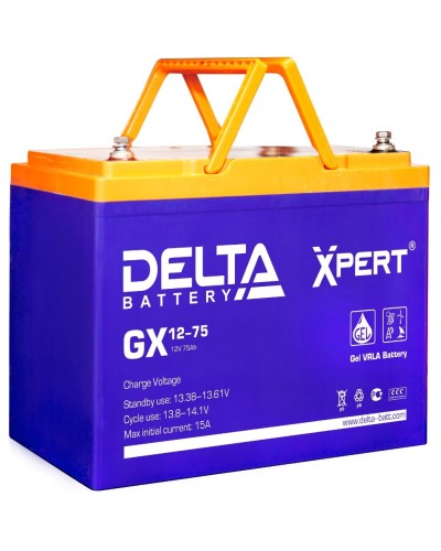Delta GX 12-75. Аккумулятор герметичный свинцово-кислотный. Delta в Москве