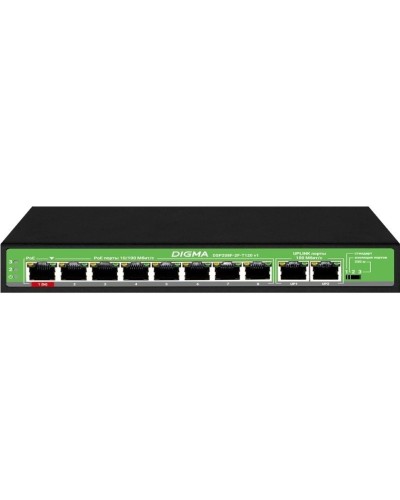 DSP208F-2F-T120 DSP208F-2F-T120 V1 (L2) 10х100Мбит/с 8PoE 8PoE+ 120W. Коммутатор с питанием по PoE. Digma в Москве