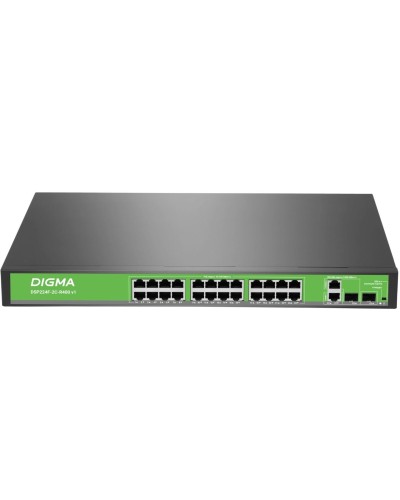 DSP224F-2C-R400 DSP224F-2C-R400 V1 (L2) 24х100Мбит/с 2хКомбо(1000BASE-T/SFP) 24PoE 24PoE+ 400W. Коммутатор с питанием по PoE. Digma в Москве