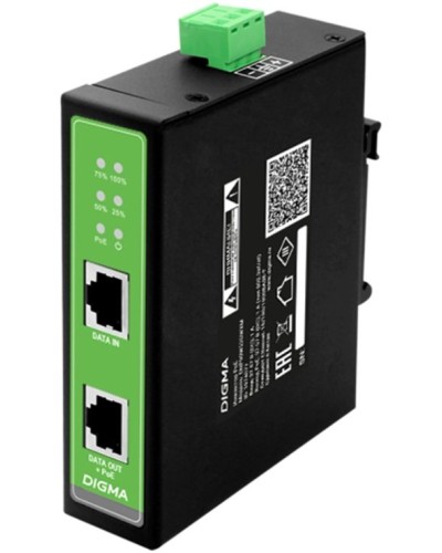 DNP90W48GDXM 10/100/1000BASE-T 90Вт 37-57В(DC). Инжектор PoE. Digma в Москве