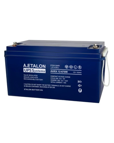A.ETALON AHRX 12-670W (150). Аккумулятор герметичный свинцово-кислотный. ETALON в Москве