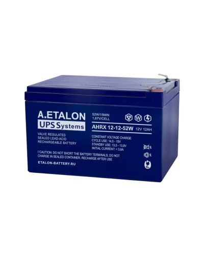 A.ETALON AHRX 12-12-52W. Аккумулятор герметичный свинцово-кислотный. ETALON в Москве