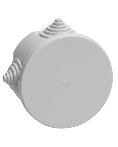 Коробка распаячная КМ41237 D75х40 открытой проводки IP44 4 гермоввода серая (UKO11-075-040-000-K41-44). Коробка распаячная безгалогенная (HF). IEK в Москве