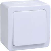 Выключатель 1-клавишный ВС20-1-0-ГПБ открытой установки IP54 белый ГЕРМЕС PLUS (EVMP10-K01-10-54-EC). Выключатель. IEK