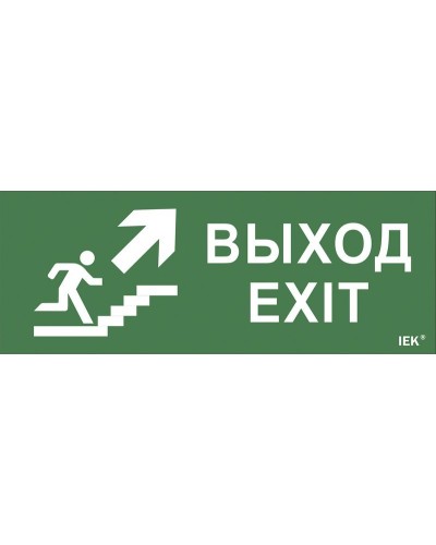 Самоклеящаяся этикетка Выход/лестница вверх/фигура (LPC10-1-24-09-VLVVF). Самоклеящаяся этикетка 240х90 мм. IEK в Москве