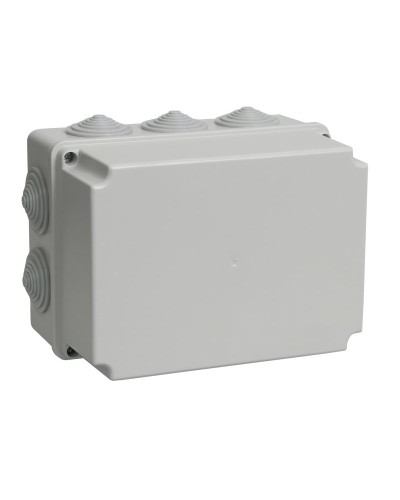 Коробка распаячная КМ41245 190х140х120 открытой проводки IP44 10 гермовводов серая (UKO10-190-140-120-K41-44). Коробка распаячная безгалогенная (HF). IEK в Москве