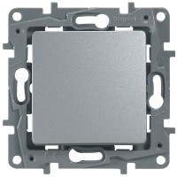 Выключатель одноклавишный ETIKA, алюминий (672401). Выключатель. LegranD