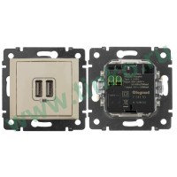 Розетка Valena двойная, USB, слоновая кость (774170). Розетка. LegranD
