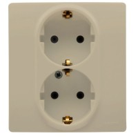 Розетка 2 х 2К+З ETIKA, слоновая кость (672323). Розетка. LegranD
