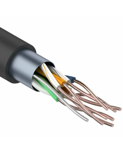 F/UTP, CAT 5e, PE, 4PR, 24AWG, OUTDOOR, SOLID, черный, 305м REXANT (01-0146-1). Кабель «витая пара» (LAN) для структурированных систем связи. Rexant в Москве
