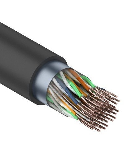 F/UTP, CAT 5, PE, 25PR, 24AWG, OUTDOOR, SOLID, черный, 305м, REXANT (01-1203). Кабель «витая пара» (LAN) для структурированных систем связи. Rexant в Москве