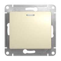 Glossa переключатель проходной 1-клавишный с подсветкой, скрытой установки, механизм, бежевый (GSL000263). Переключатель проходной. Systeme Electric
