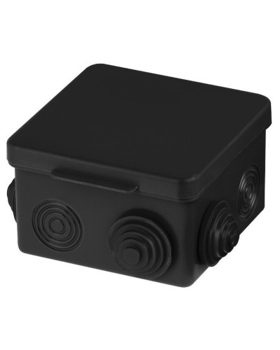 Распаячная коробка ОП 80х80х50мм, крышка, IP54, 7вх., черная TDM (SQ1401-0912). Распаячная коробка ОП. TDM ЕLECTRIC в Москве