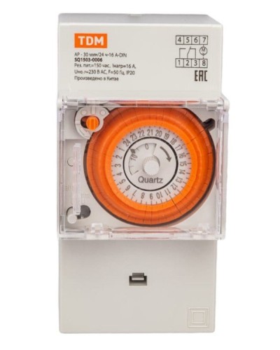АР-30мин/24ч-16А-DIN (3 модуля) TDM (SQ1503-0006). Аналоговое суточное реле. TDM ЕLECTRIC в Москве