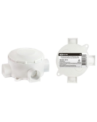 Распаячная коробка ОП D80х35мм, IP42, 3-х рожковая, белая TDM (SQ1401-4014). Распаячная коробка ОП. TDM ЕLECTRIC в Москве
