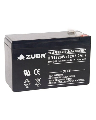 ZUBR HR 1228W (12V, 7,2Ah). Аккумулятор герметичный свинцово-кислотный. ZUBR в Москве