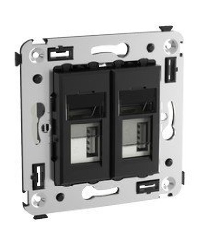 Розетка USB в стену Avanti черный квадрат (4402543). Розетка USB. ДКС в Москве