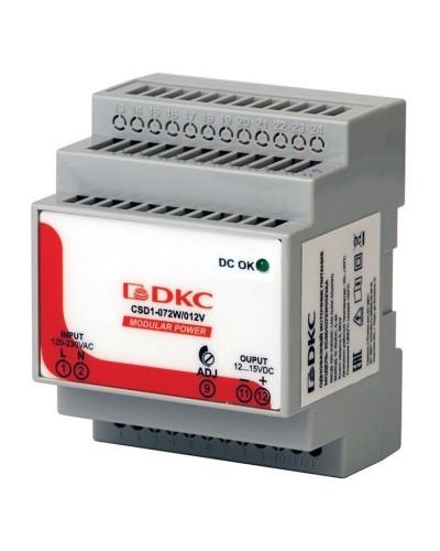 Источник питания однофазный 72Вт, 5А, 12В (XCSD1072W012VAA). Источник питания  MODULAR POWER однофазный. ДКС в Москве