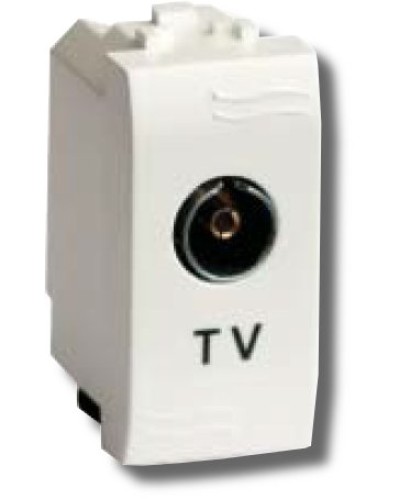 Розетка TV универсальная Brava 1 модуль белая (76721B): Розетка TV в Москве