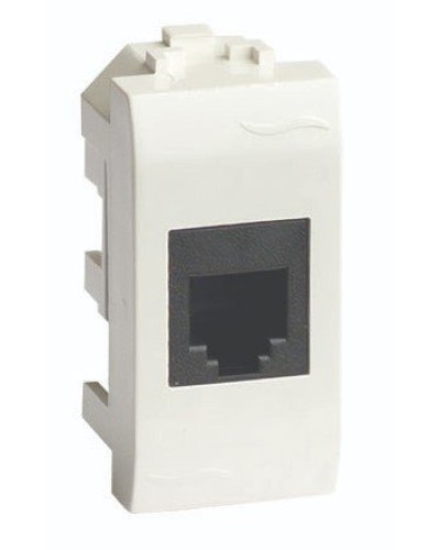 Розетка RJ-45 Brava 1 модуль слоновая кость (75654S): Розетка компьютерная с одним разъёмом в Москве