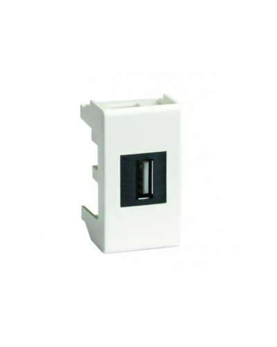 Розетка USB 2.0 Brava 1 модуль белая (76200B): Розетка USB в Москве