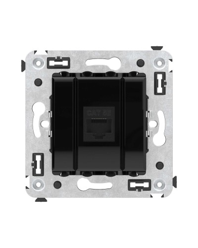 Розетка RJ-45 в стену, кат.5E, Avanti, одинарная, черный квадрат (4402663). Розетка компьютерная. ДКС в Москве