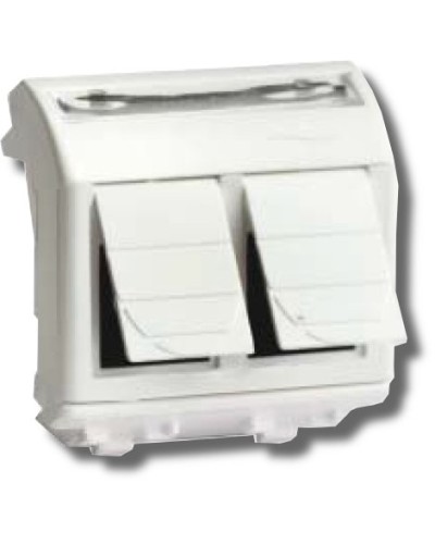 Розетка RJ-45 Brava 2 модуля белая (76459B): Розетка компьютерная с двумя разъёмами в Москве