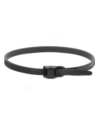 Хомут 9х300 P6.6 черный (100шт) (26502SR). Хомут с плоским замком. ДКС в Москве