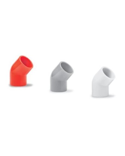 Ecoplast поворот 45гр., для аспирационной системы D25, АБС, серый (10 шт) (49225-10GR). Поворот для аспирационной системы. Экопласт в Москве