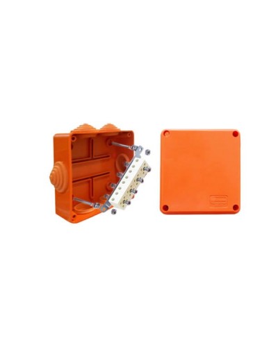 Коробка JBS100 100х100х55, 6 вых., 4P (0,15…4мм²) (43147HF): Коробка монтажная, огнестойкая, без галогена в Москве