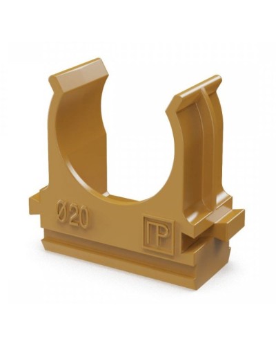 Крепёж-клипса для труб АБС-пластик бук D20 (100 шт) (PR13.0046). Крепление для труб ПВХ. Промрукав в Москве