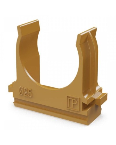 Крепёж-клипса для труб АБС-пластик бук D25 (100 шт) (PR13.0047). Крепление для труб ПВХ. Промрукав в Москве