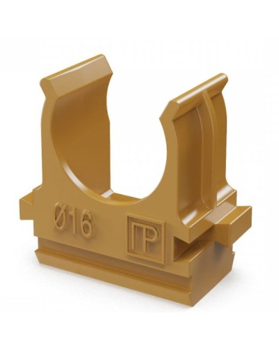 Крепёж-клипса для труб АБС-пластик бук D16 (100 шт) (PR13.0045). Крепление для труб ПВХ. Промрукав в Москве