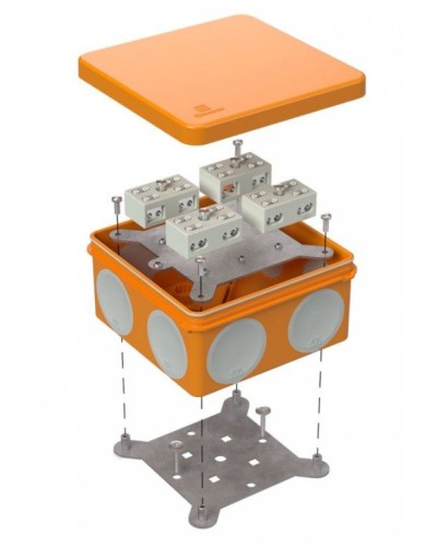 Коробка огнестойкая 100х100х50 (60-0300-FR6.0-4-8-Р Е15-Е60). Коробка огнестойкая для открытой установки. Промрукав в Москве