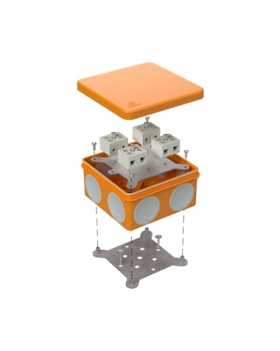 Коробка огнестойкая 100х100х50 (60-0300-FR10.0-8). Коробка огнестойкая для открытой установки. Промрукав в Москве