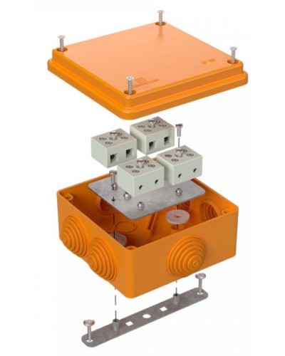 Коробка огнестойкая 100х100х50 для о/п (40-0300-FR2.5-8). Коробка огнестойкая для открытой установки. Промрукав в Москве